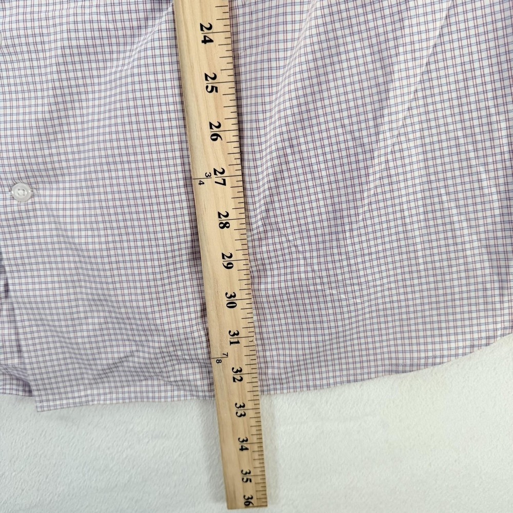 Oak Hill Shirt Mens 18.5 34/35 Blue Check Big Tall Non Iron Long Sleeve Dress - Picture 8 of 16